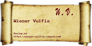 Wieser Vulfia névjegykártya